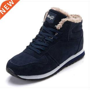Men Boots Winter Shoes Mans Footwear Warm Fur Snow Boots Ank