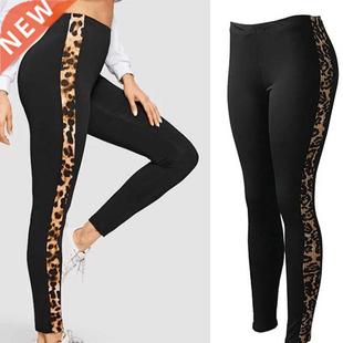 High Waist Leggings Leopard Print Workout Pocket Leggings Wo