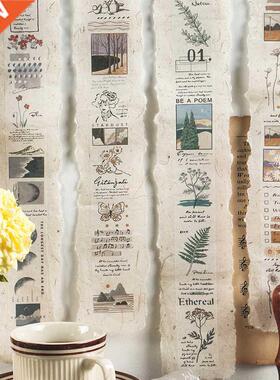 Mohamm Vintage Flower Plant Masking Washi Tape for Scrapbook