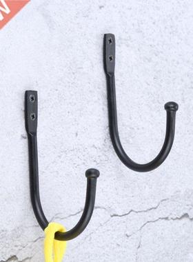 2Pcs Black Kitchen Bathroom Hook Metal Vintage Wall Door Han
