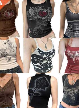 2022 Vintage Clothes Y2k Corset Crop Top Women Cyber Baby Te