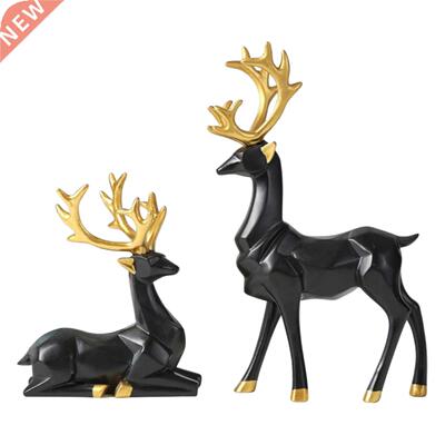 Christmas Reindeer Figurines Nordic Style Small Resin