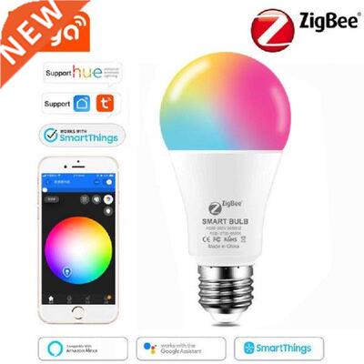 Tuya Zigbee Smart Light Bulb, E27 RGB LED Lamp Dimmable