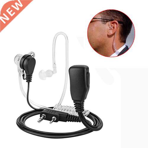 2 Pin PTT MIC Headset vert Acoustic Tube In-ear Earpiece For