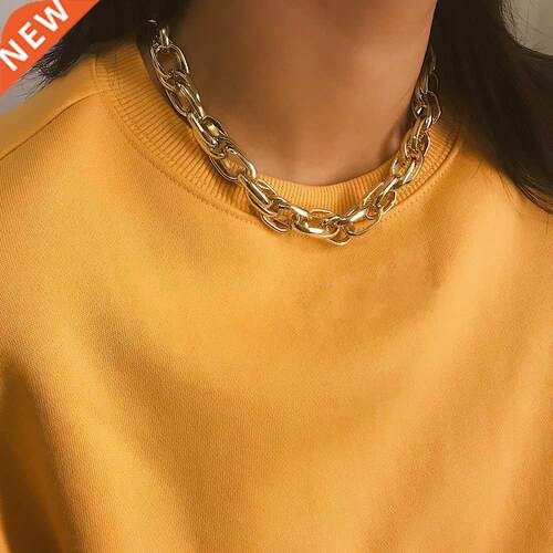 Punk Chain Choker Necklace Collar atement Hip Hop Big Chun