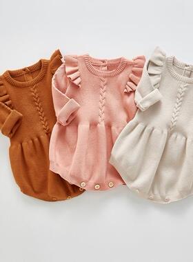 Autumn 0-3Yrs Baby Boys Girls Knitted Clothes Outfits Cotton