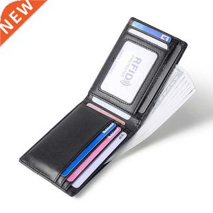 Men's Money Bag Purse Mini Slim Genuine Leather Wallet Rfid