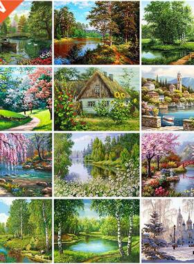 Villa Scenery  5D Diamond Painting Full Round Resin Mosai
