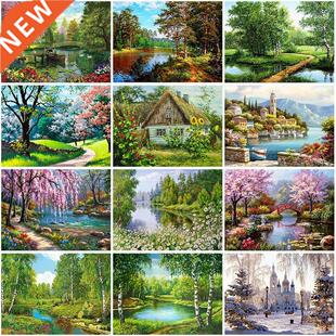 Villa Scenery  5D Diamond Painting Full Round Resin Mosai