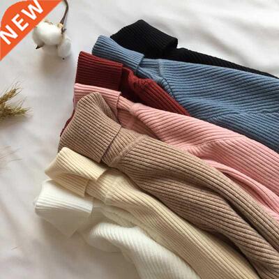 2020 Autumn Winter Brown Sweaters Women White Knitted Pullov