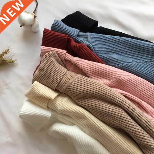 2020 Autumn Winter Brown Sweaters Women White Knitted Pullov