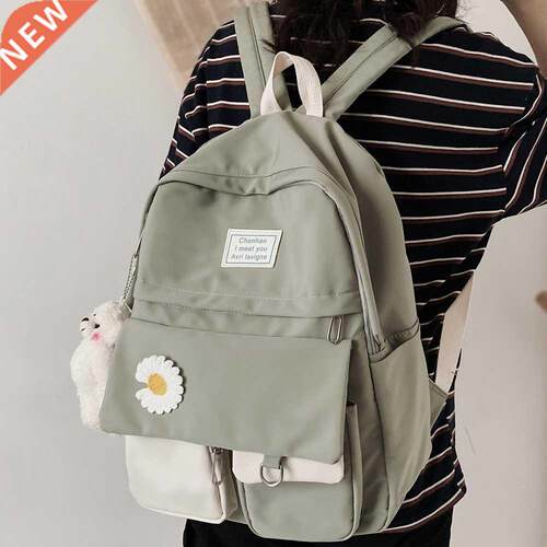 Girl College Student Backpack Cute Flower Nylon Women School