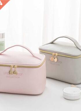 1 Pc Large Women Cosmetic Bag PU Leather Waterproof Zipper