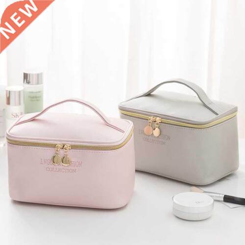 1 Pc Large Women Cosmetic Bag PU Leather Waterproof Zipper