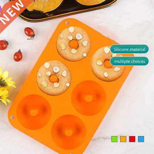 6 Cavity Doughnut Mold Round Chocolate Pastry Bread Silicone