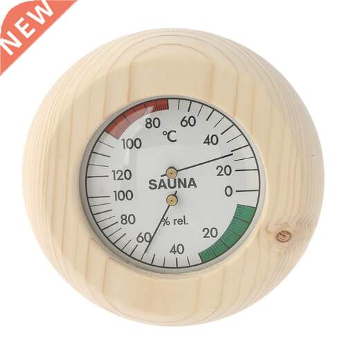 Round Wood Digital Thermo-Hygrometer Wall Hanging Temperatur