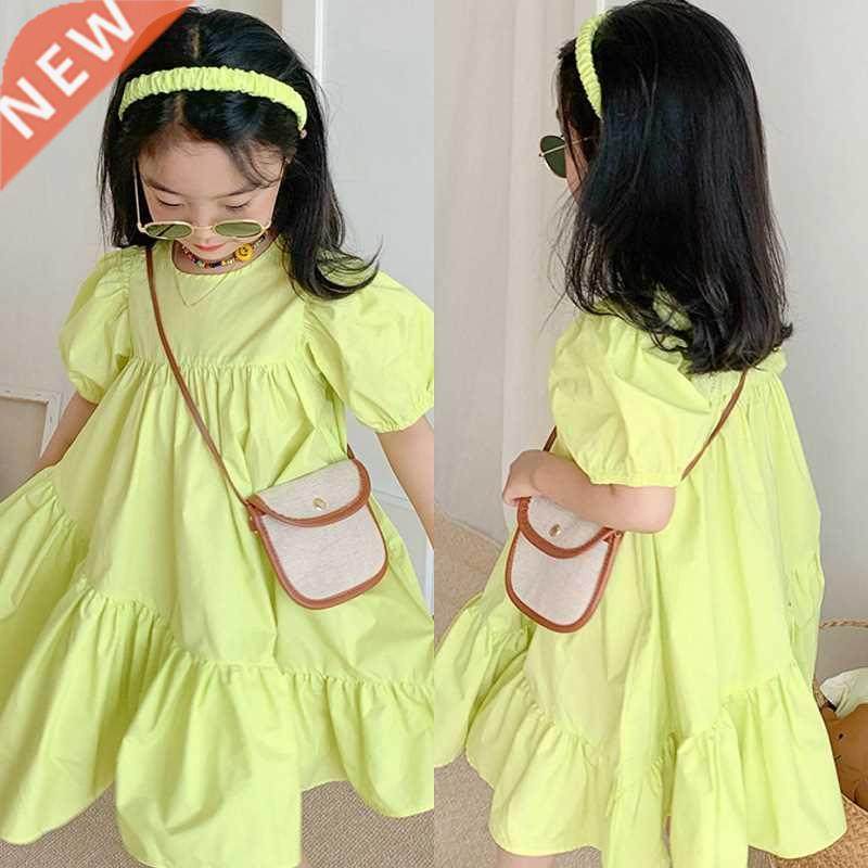 Baby Girls Dresses Summer New Stitching Short-Sleeved Irregu图片