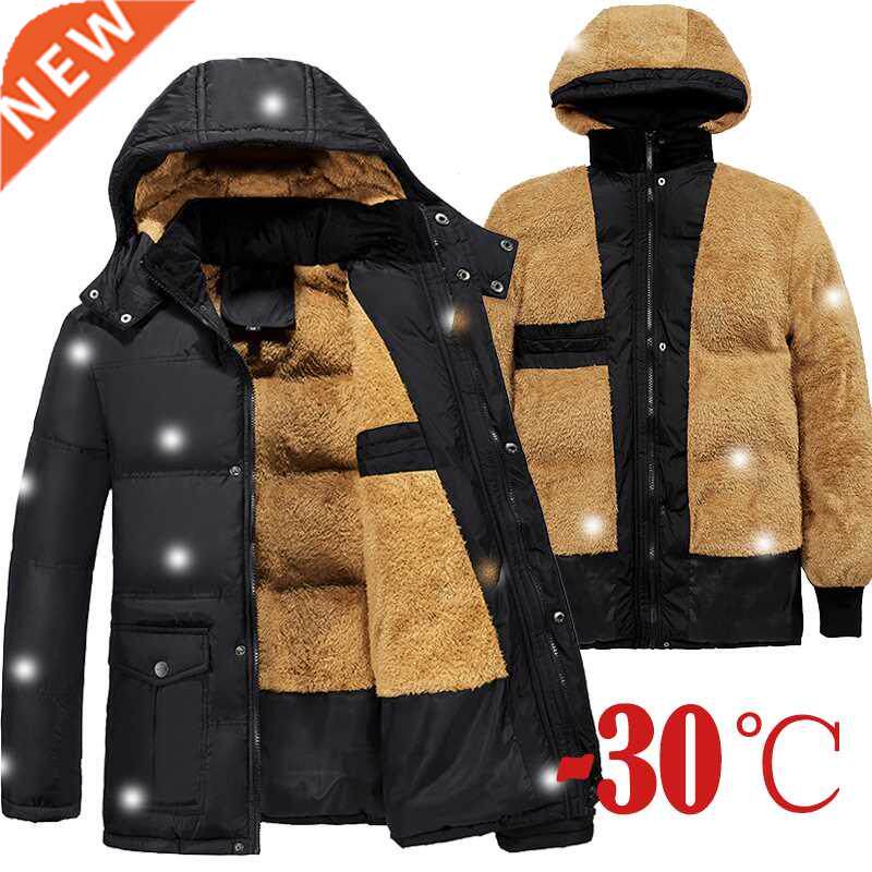 Winter Thick Men Outdoor Parka Coat Plus Size Fur Linner Wa