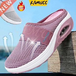 Women Mesh Lightweight Shoes Woman Slippers Wedge Shoes Fema