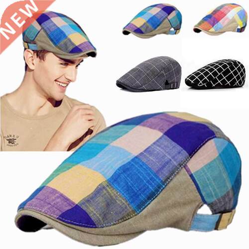 Classic Super Duckbill Visor Golf Cap Driving Cabbie Grid Ga