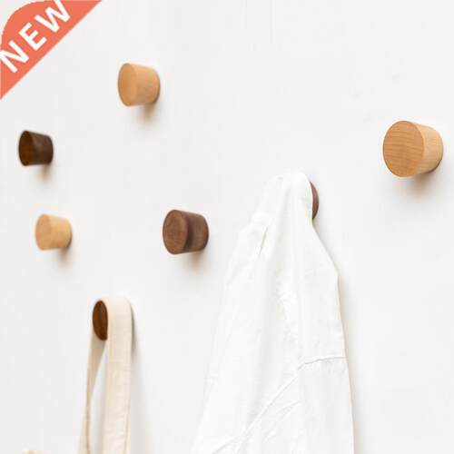 Wall Mounted Natural Wooden Clothes Hanger Coat Hook