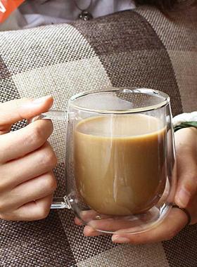 Double Wall High Boosilicate Glass Mug Heat esistant Tea M