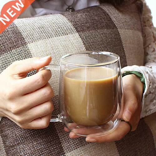 Double Wall High Boosilicate Glass Mug Heat esistant Tea M