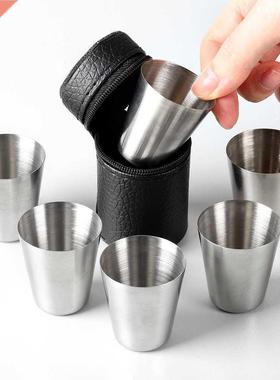 4/6pcs Set 30ml Outdoor Stainless Steel Cups Shots Set Mini