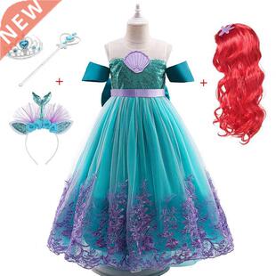 Girl Princess Dress Little Mermaid Ariel Dress Halloween Cos