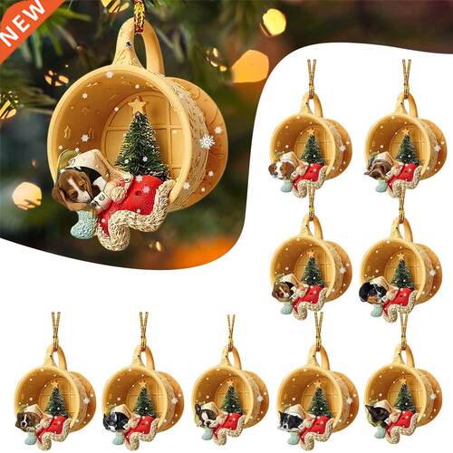 2023 Chrstmas Tree Pendant Cute Dog Anmal Drop Ornament Ne