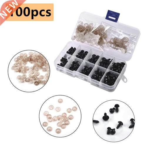 100pcs 6-12mm Plastic Black Eyeball Doll Accessories Safety
