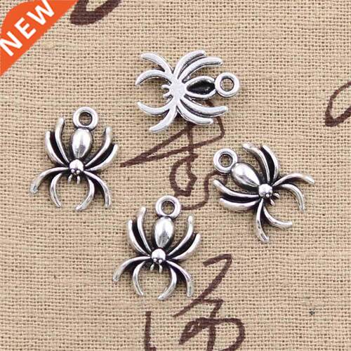 30pcs Charms Spider Halloween 17x14mm Antique Bronze Silver