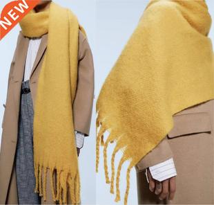 Winter Scarf Women Cashmere Warm Pashmina Solid Foulard Fema