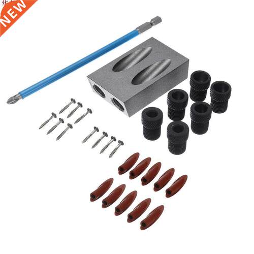 28PCS  Woodworking Oblique Hole Drill 15 Degree Angle Inc