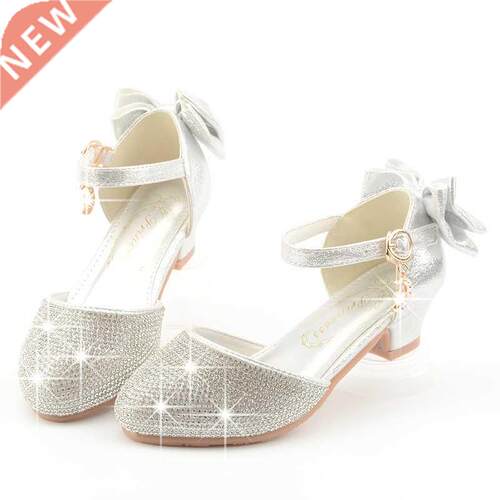 Princess Kids Leather Shoes for Girls dress shoe Glitter Chi