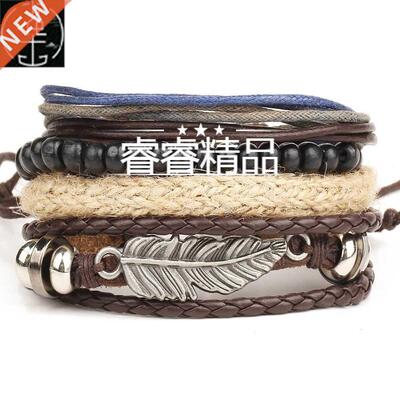 Men's alloy Weaving beaded male bracelet man Hand catenar