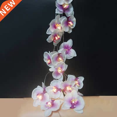 Unquie Floral Handmade Orchid Wreath With LED Lights String,