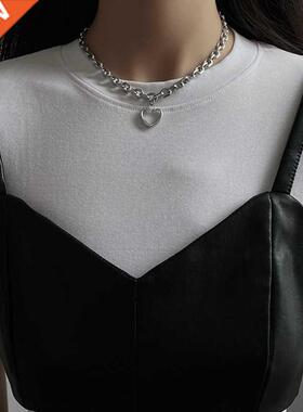 Punk Thick Lock Chain Heart ape Pendant ort Choker Neckl