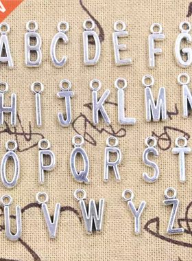 26pcs Charms Alphabet A-Z Letters Antique Silver Color Penda