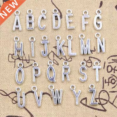 26pcs Charms Alphabet A-Z Letters Antique Silver Color Penda