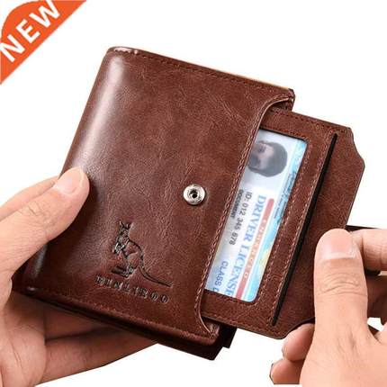 Man Zipper Wallet RFID PU Leather Wallets for Men Vertical B
