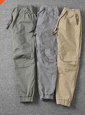 Men's Jeans/Pants High Waist Cargo Pants Solid Color Drawst