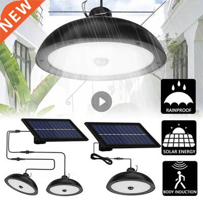 Solar LED Pendant Light Double Head Split Outdoor Wall Lamp