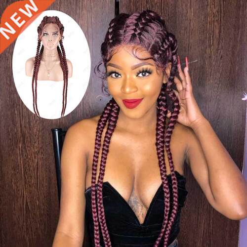 BLISS African American Box Black Braid Hair Wig Synthetic Ha