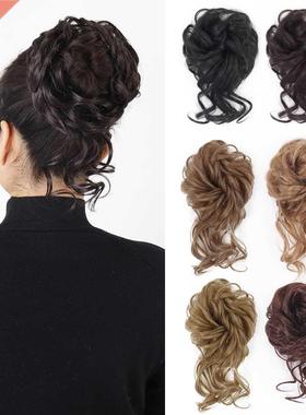 Synthetic Hair Bun Chignon Messy Curly Hair Band Elastic Sc