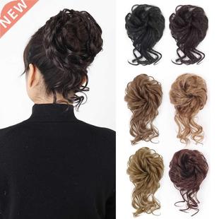 Synthetic Hair Bun Chignon Messy Curly Hair Band Elastic Sc