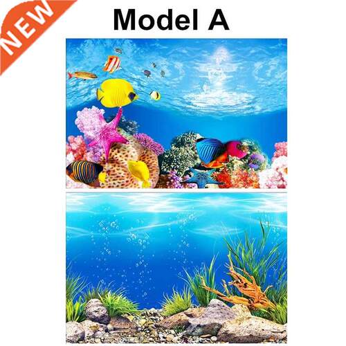 PVC Double Side Aquarium Background Poster Decoration Fi T