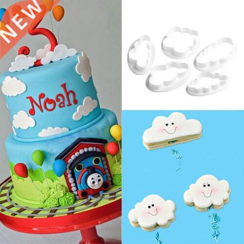 5Pcs Plastic Cloud Fondant Decoration Mold Cake Cutter Mold