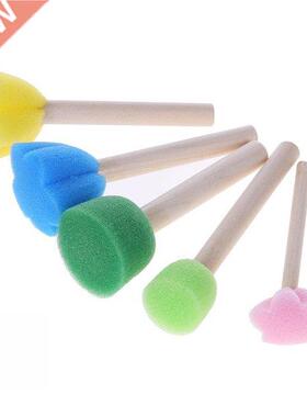 5pcs/set  Wooden Sponge Graffiti Painting Brushes for Kid