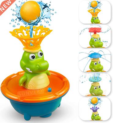 New Fountain Crocodile Baby Bath Toys for Toddlers,5 Modes S